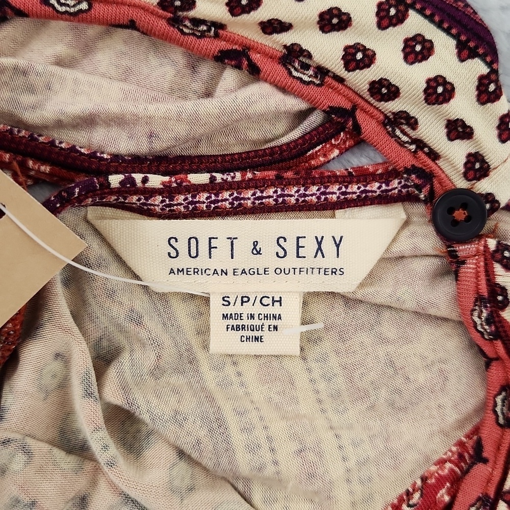 NWT American Eagle Soft & Sexy Maxi Dress Small Boho Halter Sleeveless Side Slit - Picture 9 of 14